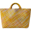 Women's St. Barths Watercolor Large Classic Hand-Woven Tote Bag, Saffron - Bags - 1 - thumbnail