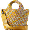 Women's St. Barths Watercolor Petit Classic Hand-Woven Tote Bag, Saffron - Bags - 1 - thumbnail