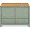 Shea 6-Drawer Dresser, Light Sage & Honey - Dressers - 6