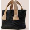 Women's Tulum Solid Small Hand-Woven Tote Bag, Umbra - Bags - 4