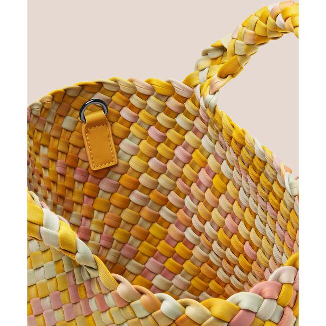 Women's St. Barths Watercolor Small Classic Hand-Woven Tote Bag, Saffron - Bags - 2