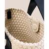 Women's Tulum Solid Small Hand-Woven Tote Bag, Moon - Bags - 2