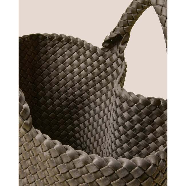 Women's St. Barths Solid Medium Classic Hand-Woven Tote Bag, Terre - Bags - 2