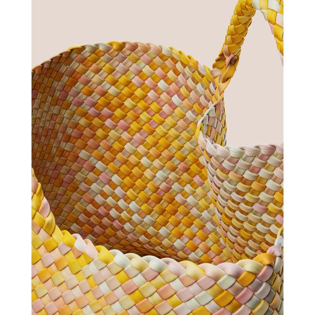 Women's St. Barths Watercolor Large Classic Hand-Woven Tote Bag, Saffron - Bags - 2