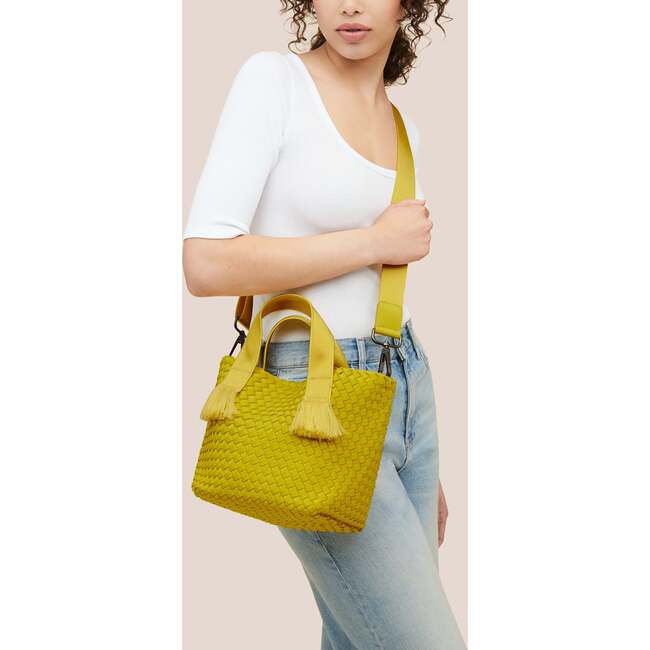 Women's Tulum Solid Small Hand-Woven Tote Bag, Ochre - Bags - 5