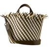 Women's Havana Striped Small Hand-Woven Tote Bag, Carrara - Bags - 1 - thumbnail