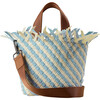 Women's Havana Striped Petit Hand-Woven Tote Bag, Sky - Bags - 1 - thumbnail