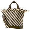 Women's Havana Striped Petit Hand-Woven Tote Bag, Carrara - Bags - 1 - thumbnail