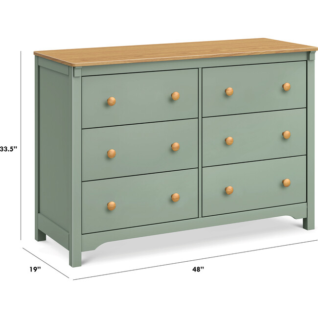 Shea 6-Drawer Dresser, Light Sage & Honey - Dressers - 9