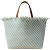 Women's Havana Striped Large Hand-Woven Tote Bag, Sky - Bags - 1 - thumbnail