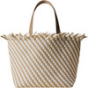 Women's Havana Striped Medium Hand-Woven Tote Bag, Almaza - Bags - 1 - thumbnail