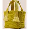 Women's Tulum Solid Petit Hand-Woven Tote Bag, Ochre - Bags - 4