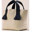 Women's Tulum Solid Small Hand-Woven Tote Bag, Moon - Bags - 4