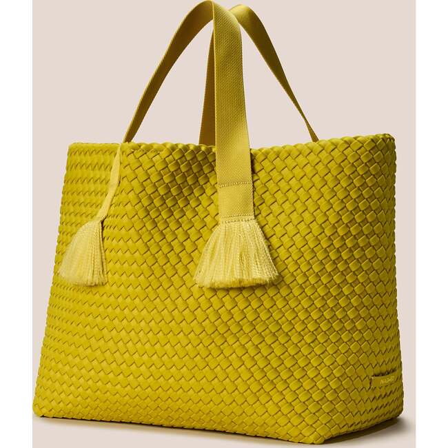 Women's Tulum Solid Large Hand-Woven Tote Bag, Ochre - Bags - 4