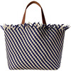 Women's Havana Striped Large Hand-Woven Tote Bag, Venice - Bags - 1 - thumbnail