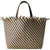 Women's Havana Striped Large Hand-Woven Tote Bag, Carrara - Bags - 1 - thumbnail