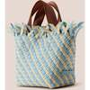 Women's Havana Striped Petit Hand-Woven Tote Bag, Sky - Bags - 4