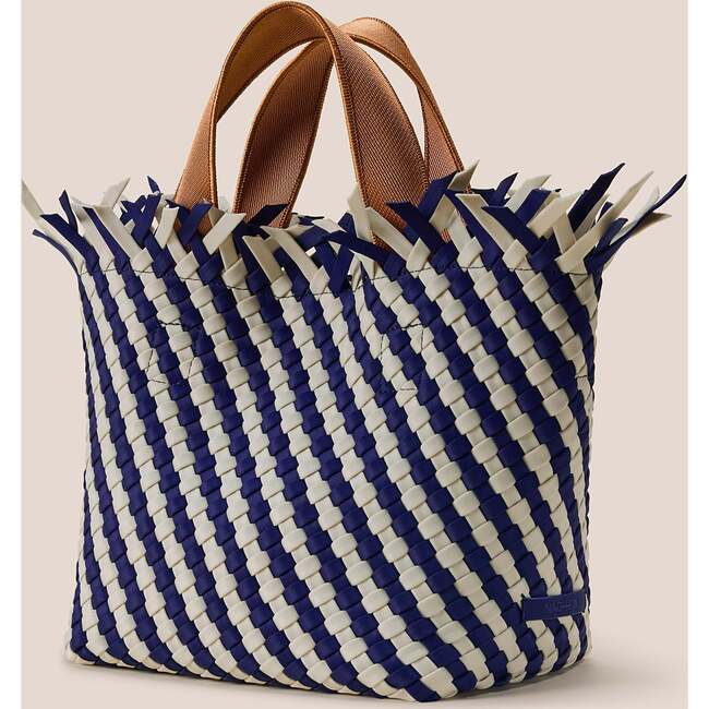 Women's Havana Striped Small Hand-Woven Tote Bag, Venice - Bags - 4