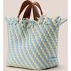 Women's Havana Striped Small Hand-Woven Tote Bag, Sky - Bags - 4