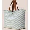 Women's Havana Striped Large Hand-Woven Tote Bag, Sky - Bags - 4