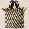 Women's Havana Striped Petit Hand-Woven Tote Bag, Carrara - Bags - 4