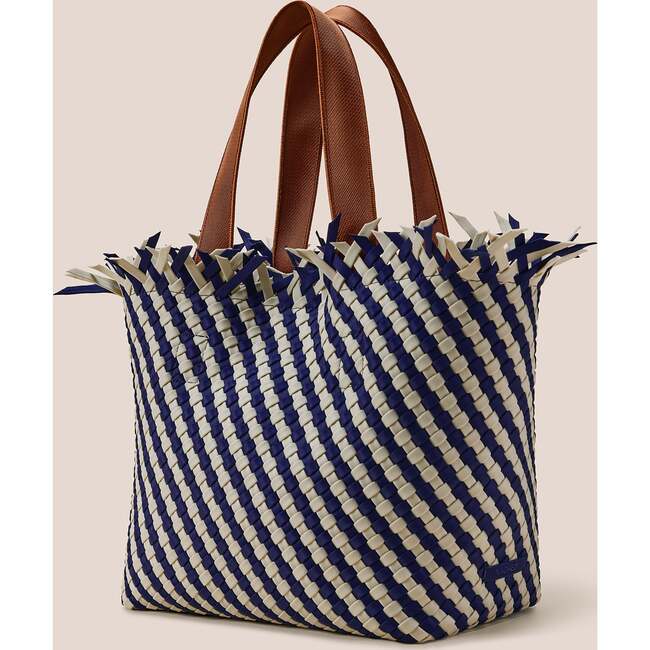 Women's Havana Striped Medium Hand-Woven Tote Bag, Venice - Bags - 4