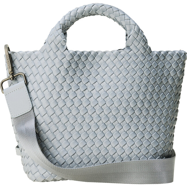 Women's St. Barths Solid Small Classic Hand-Woven Tote Bag, Glacier