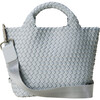 Women's St. Barths Solid Small Classic Hand-Woven Tote Bag, Glacier - Bags - 1 - thumbnail