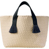 Women's Tulum Solid Medium Hand-Woven Tote Bag, Moon - Bags - 1 - thumbnail