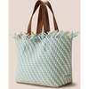 Women's Havana Striped Medium Hand-Woven Tote Bag, Sky - Bags - 4