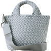 Women's St. Barths Solid Petit Classic Hand-Woven Tote Bag, Glacier - Bags - 1 - thumbnail