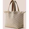 Women's Havana Striped Medium Hand-Woven Tote Bag, Almaza - Bags - 4