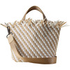 Women's Havana Striped Small Hand-Woven Tote Bag, Almaza - Bags - 1 - thumbnail