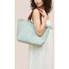 Women's Havana Striped Medium Hand-Woven Tote Bag, Sky - Bags - 5