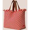 Women's Havana Striped Large Hand-Woven Tote Bag, Amalfi - Bags - 4