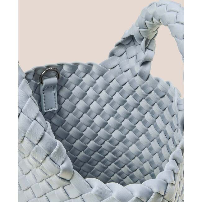 Women's St. Barths Solid Petit Classic Hand-Woven Tote Bag, Glacier - Bags - 2