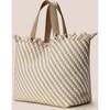 Women's Havana Striped Large Hand-Woven Tote Bag, Almaza - Bags - 4