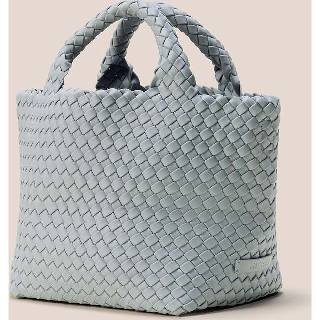 Women's St. Barths Solid Small Classic Hand-Woven Tote Bag, Glacier - Bags - 4