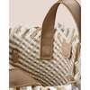 Women's Havana Striped Small Hand-Woven Tote Bag, Almaza - Bags - 2