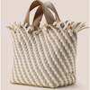 Women's Havana Striped Small Hand-Woven Tote Bag, Almaza - Bags - 4