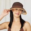 Women's Trixie Colorblock Horsehair Roll-Up Packable Visor, Chocolate & Camel - Hats - 2