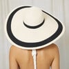 Women's Sunny UPF 30 Striped Toyo Wide-Brim Sunhat, Ivory & Black - Hats - 3