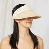 Women's Micky Color-Block Straw Packable Visor, Cream, Natural & Silver - Hats - 2