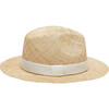 Women's Lillian Textured Ribbon Band Bao Fedora, Natural & Ivory - Hats - 1 - thumbnail