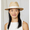 Women's Lillian Textured Ribbon Band Bao Fedora, Natural & Ivory - Hats - 2