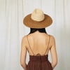 Women's Emmanuelle Raffia Wide-Brim Fedora, Natural & Chocolate - Hats - 4