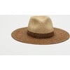 Women's Emmanuelle Raffia Wide-Brim Fedora, Natural & Chocolate - Hats - 5