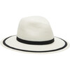 Women's Courtney Striped Hemp Fedora, Ivory & Black - Hats - 1 - thumbnail