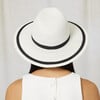 Women's Courtney Striped Hemp Fedora, Ivory & Black - Hats - 3