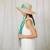 Women's Cassidy UPF 25+ Satin Scarf Wide-Brim Fedora, Sand & Green - Hats - 2